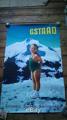 Affiche ancienne suisse, photog gstaad, 102 x 64cm