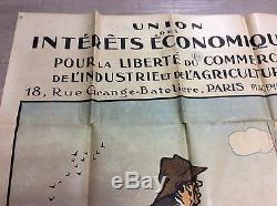 Affiche ancienne union des interets economiques / paysan/ agriculture