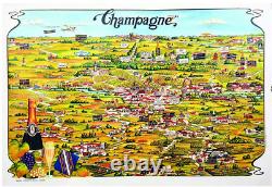 Affiche ancienne vintage Champagne 1984