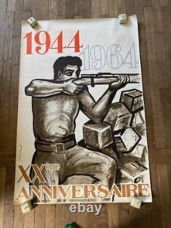 Affiche anniversaire litho de la liberation de PARIS