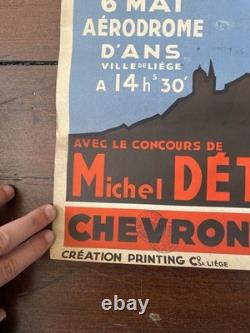 Affiche aviation 1934 Gala des Ailes Franco-Belges Liège Michel Détroyat