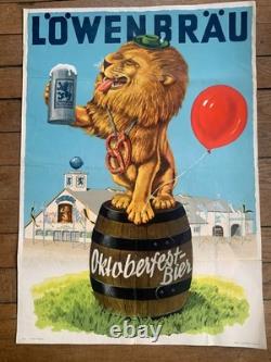 Affiche biere Lowenbrau originale 1950