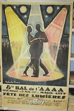 Affiche d'epoque 8 éme bal de l'AAAA 6 mai 1930 Paulémile PISSARRO
