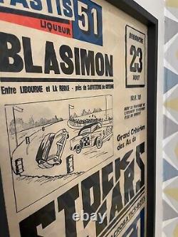 Affiche de courses de Stock-Cars français des années 1960, Pastis 51 Publicité d