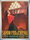 Affiche Entoilée Savon Fer A Cheval Porte-bonheur Du Foyer Henry Le Monnier 1931