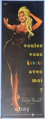 Affiche entoilée VOULEZ-VOUS DANSER AVEC MOI Brigitte Bardot 57x157cm 1959