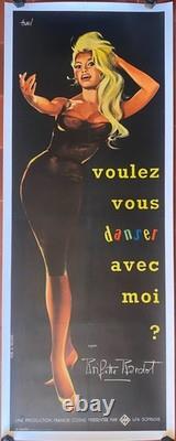 Affiche entoilée VOULEZ-VOUS DANSER AVEC MOI Brigitte Bardot 57x157cm 1959