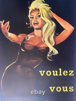 Affiche entoilée VOULEZ-VOUS DANSER AVEC MOI Brigitte Bardot 57x157cm 1959