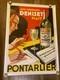 Affiche Entoille Aux Gourmet Deniset Plait Pontarlier 100 X 140 Cm Lithographie