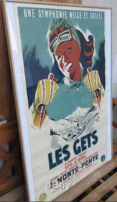 Affiche les gets Ski Montagne Moris vers 1950 édition Person Haute Savoie