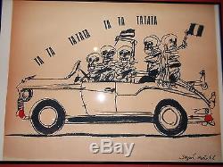 Affiche mai 68 originale squelette TA TA TATATA par Sigué art histoire vintage
