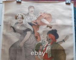 Affiche originale 140 X 100 cm Cacao VAN HOUTEN Willette Années 1900