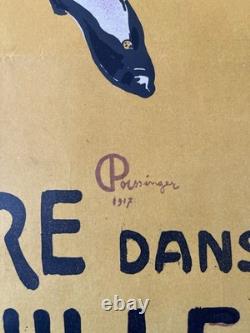 Affiche originale 1917 Winter Variétés Liège Poissinger Devère Théâtre