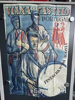 Affiche originale 1949 Viana Do Castelo Portugal Original Travel Poster 70100