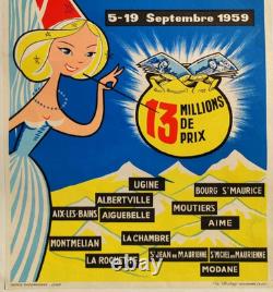 Affiche originale 1959 Quinzaine de la chance Savoie Lithotyp /RS157