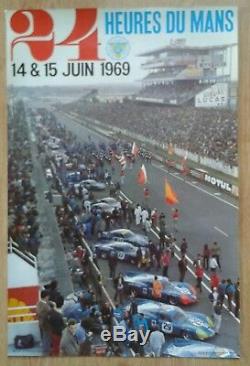 Affiche originale 24 heures du Mans 1969