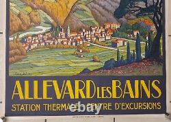 Affiche originale ALLEVARD LES BAINS PLM par Jean JULIEN LITHO vers 1900 TBE