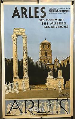 Affiche originale ARLES Ses Monuments, ses Musées, ses Environs par Léo LELÉE