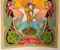 Affiche originale ART NOUVEAU Falco Pedemonte & Bischoff Italia Genova /RS67
