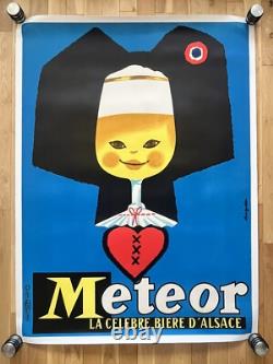 Affiche originale Bière Météor 1964 Alain Gauthier