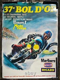 Affiche originale Bol d' OR 1973 no 24h du mans Moto gp