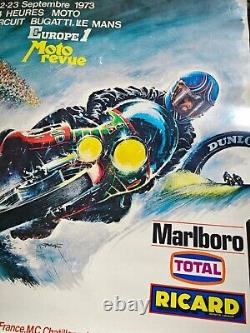 Affiche originale Bol d' OR 1973 no 24h du mans Moto gp
