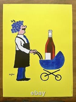 Affiche originale Buvons le vin nouveau Savignac 1993