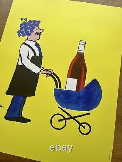 Affiche originale Buvons le vin nouveau Savignac 1993