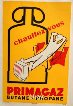 Affiche originale Chauffez-vous PRIMAGAZ Butane Propane /RS129