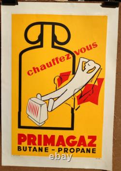 Affiche originale Chauffez-vous PRIMAGAZ Butane Propane /RS129