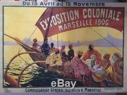 Affiche originale David Dellepiane exposition coloniale Marseille 1906