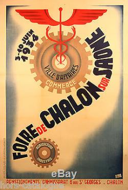 Affiche originale, Foire de Chalon sur Saone. 1934. Art Déco