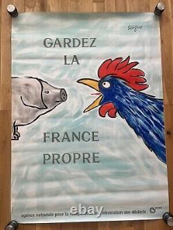 Affiche originale Gardez la France propre 1982 Savignac 117160cm