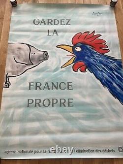 Affiche originale Gardez la France propre 1982 Savignac 117160cm