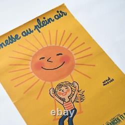 Affiche originale Hervé Morvan Jeunesse au Plein air soleil enfant vintage