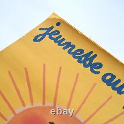 Affiche originale Hervé Morvan Jeunesse au Plein air soleil enfant vintage