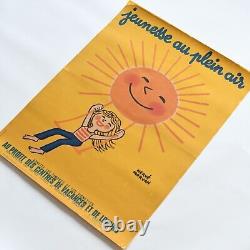 Affiche originale Hervé Morvan Jeunesse au Plein air soleil enfant vintage