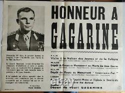 Affiche originale Honneur à GAGARINE Le Havre 1965 René CANCE