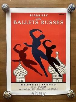 Affiche originale Les Ballets Russes signée Villemot 1970