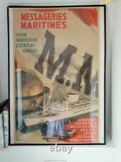 Affiche originale Messageries Maritimes Indochine Extrême Orient