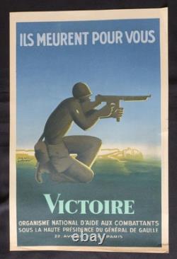 Affiche originale PAUL COLIN WW2 ILS MEURENT POUR VOUS 39x59cm poster 1649