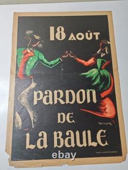 Affiche originale Pardon de La Baule 18 Août Émile Guillaume années