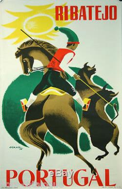 Affiche originale, Ribatejo Portugal, par Oskar, 1962, imp. Casa Portuguesa