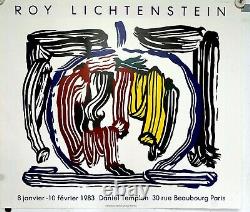 Affiche originale Roy Lichtenstein Galerie Daniel Templon 1983. 75x64 cm