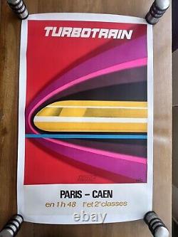 Affiche originale Turbotrain 1972 Éric