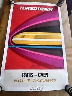 Affiche originale Turbotrain 1972 Éric