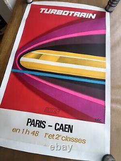 Affiche originale Turbotrain 1972 Éric