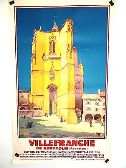 Affiche originale VILLEFRANCHE de ROUERGUE (Aveyron) par ALO