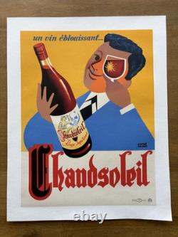 Affiche originale Vin Chaudsoleil ANDRÉ ROLAND années 60