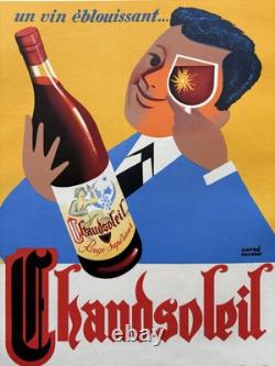 Affiche originale Vin Chaudsoleil ANDRÉ ROLAND années 60